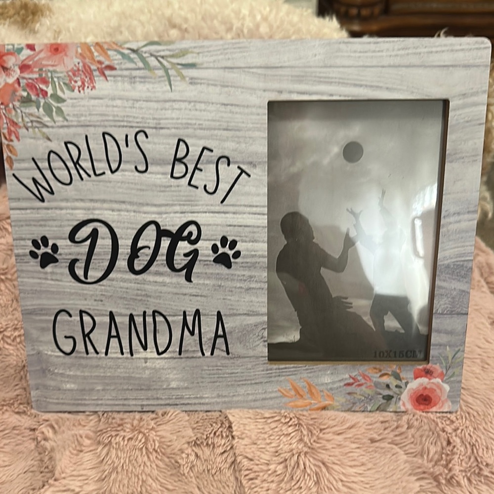 Blue and Yellow Picture Frame - World's Best Dog Grandma